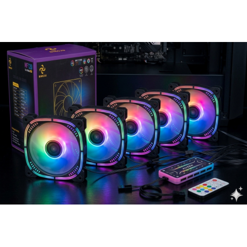 RGB 5Lİ FAN SETİ KUMANDALI  SİYAH